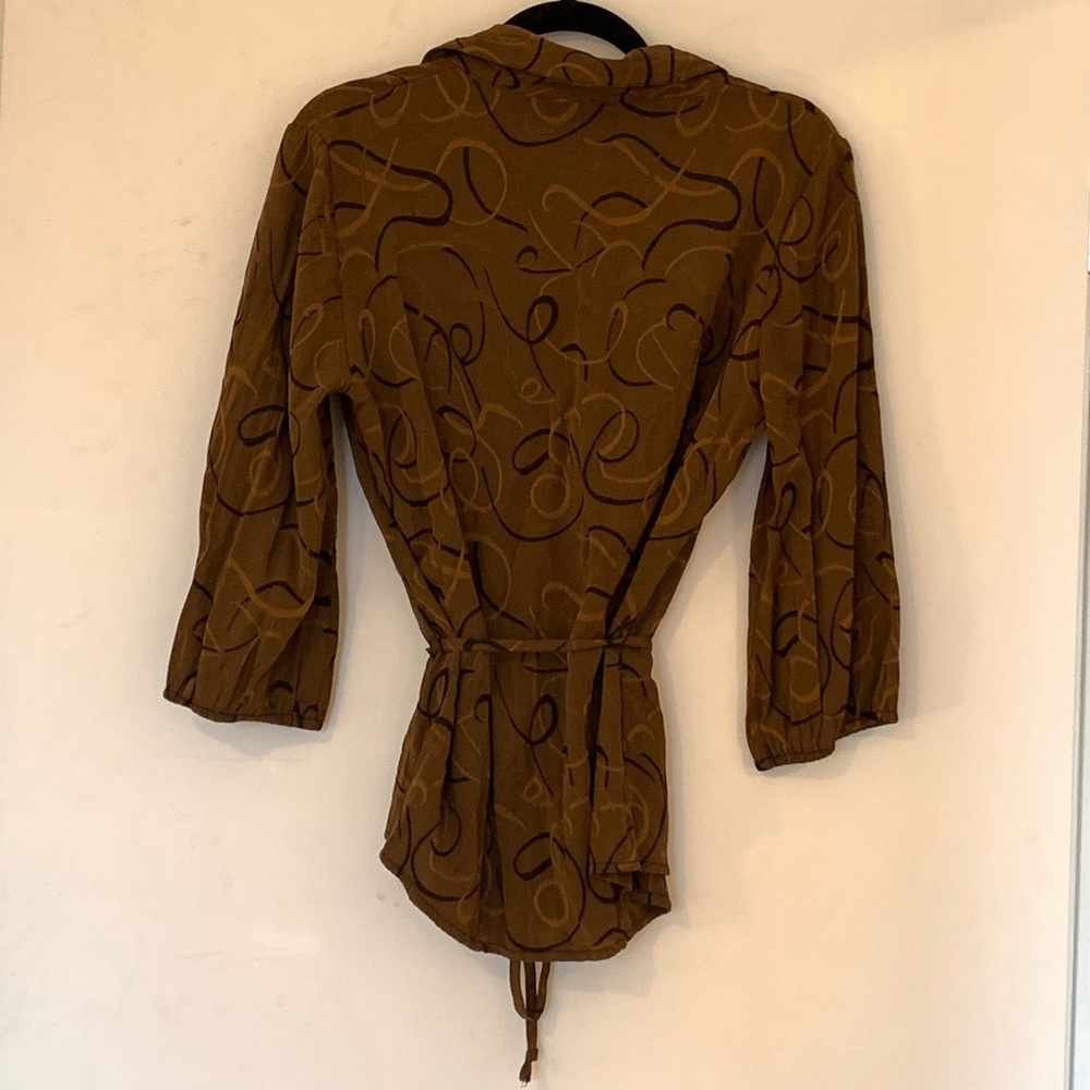 Dress Barn Patterned Button-Up, Size L - Picture 2 of 5
